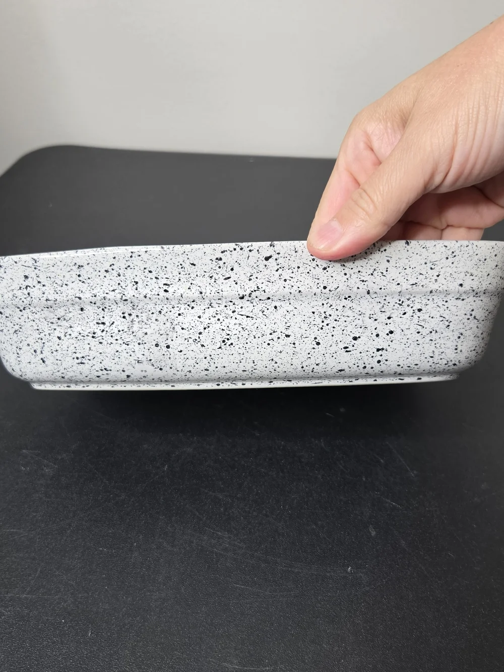 Speckled White Stoneware Baking Dish Made In Portugal